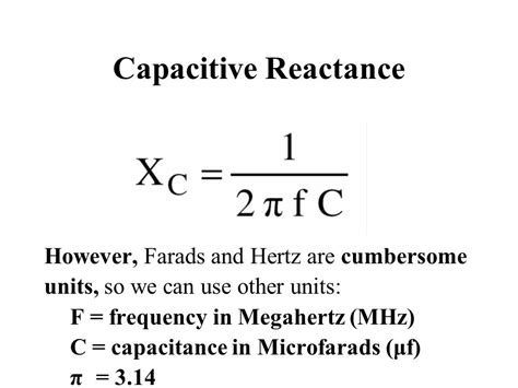 Capacitance Reactance Definition