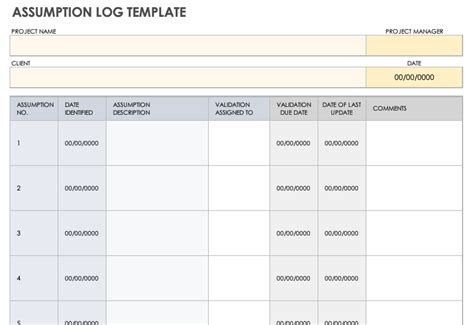 Free Assumption Templates | Smartsheet