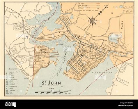 ST. JOHN town city plan. Saint John. New Brunswick, Canada. WHITE, 1906 ...