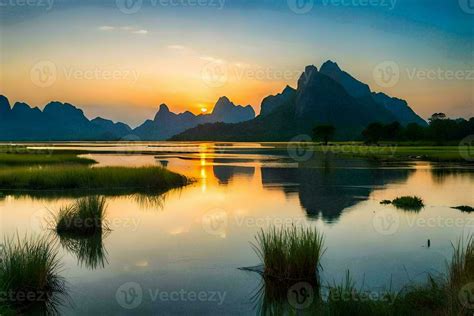 the li river in china. AI-Generated 30141569 Stock Photo at Vecteezy