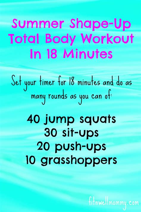 Summer Shape-Up Total Body Workout in 18 Minutes - Deliciously Fit