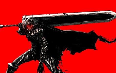 Armored, Guts, Berserk, Red Background, Black • For You, Berserk ...