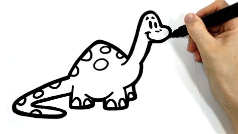 Como dibujar un dinosaurio fácil | Dibujar dinosaurios - YouTube