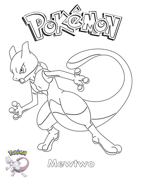 Mewtwo Coloring Pages Printable - Free Pokemon Coloring Pages