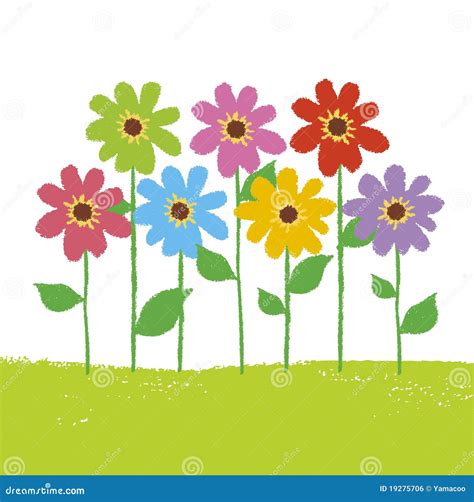 Flower garden stock vector. Illustration of garden, crayon - 19275706