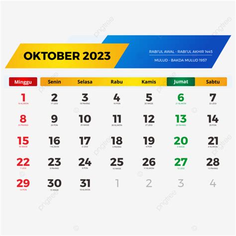 Kalender Oktober 2023 Lengkap Dengan Tanggal Merah Cuti Bersama Jawa ...