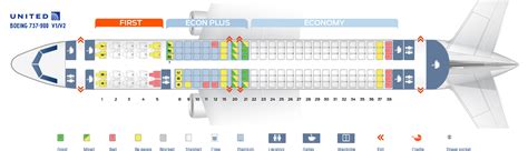 Seat map Boeing 737-900 United Airlines. Best seats in plane