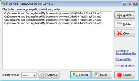 Free Mp3/Wma/Ogg Converter - Download