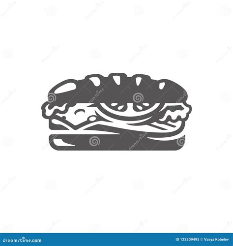 Sandwich Icon Isolated on White Background Vector Illustration. Stock Vector - Illustration of ...