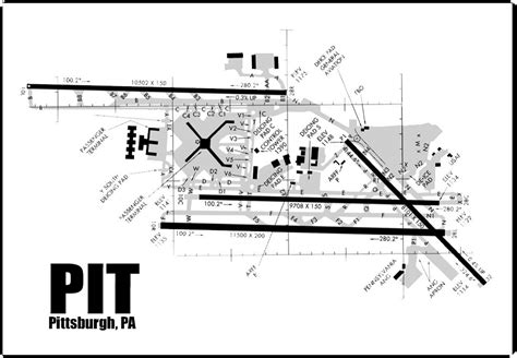 PIT Pittsburgh Airport Diagram Map Handmade 3.25 X 2.25 Fridge Magnet MM10017 - Etsy