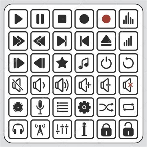 Audio player buttons, sound icons Stock Vector Image by ©extracoin ...