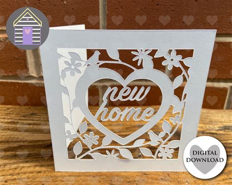 SVG New Home Greetings Card Digital Cut File EPS PNG-Dxf | Etsy