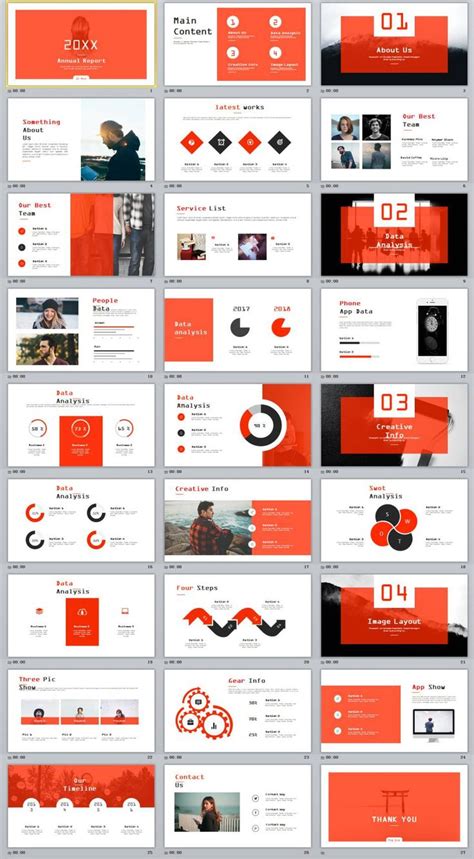 Business infographic : 27+ Red Annual analysis report PowerPoint template - InfographicNow.com ...