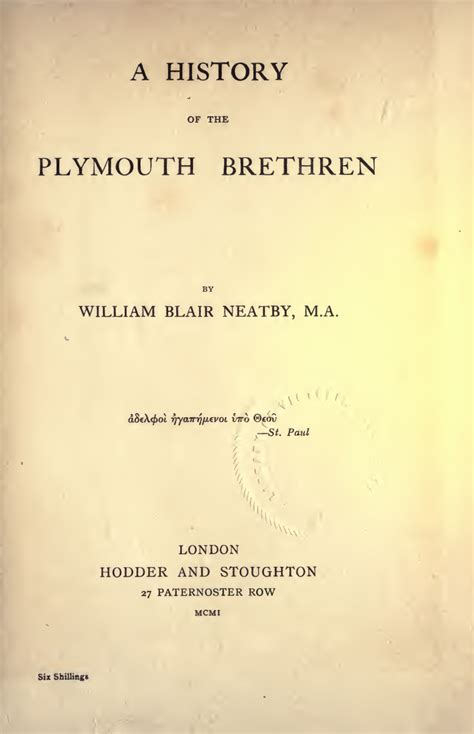 A History of the Plymouth Brethren | Plymouth Brethren Archive