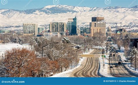 Capital of Idaho and Boise Skyline with Winter Snow Stock Image - Image of winter, snow: 83760913