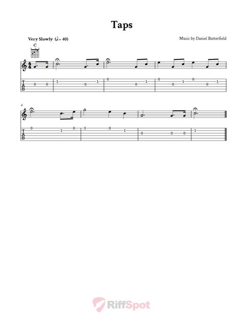 Taps - Easy Guitar Sheet Music and Tab