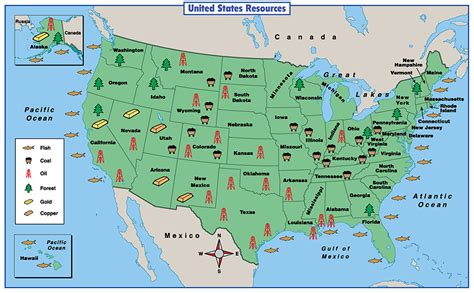 Natural Resource Map Of The United States - Alvera Marcille