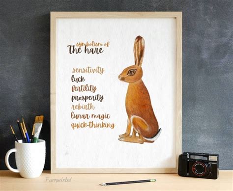 Hare Symbolism Print Wall Art Download Printable Pagan | Etsy