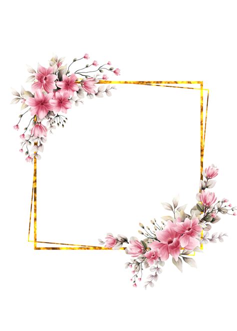 Watercolor flower frame 11660284 PNG