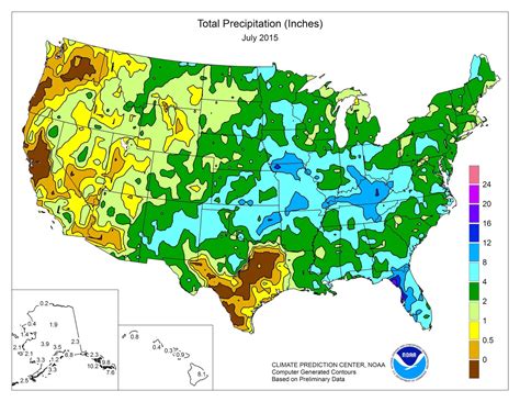 Total precipitation in USA for July (2015) - Vivid Maps