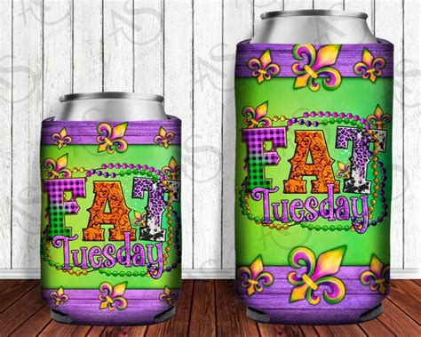 Fat Tuesday Mardi Gras With Beads 12oz Regular and Slim Can | Etsy