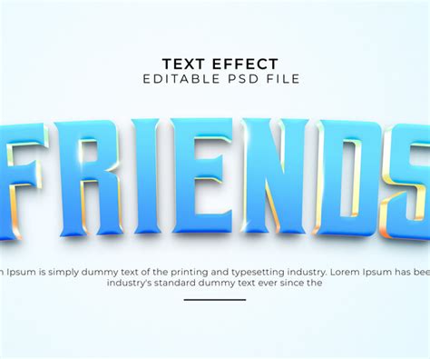 ArtStation - 3D Friends PSD fully editable text effect. Layer style PSD ...