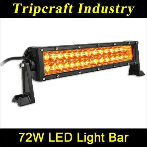 NEW AMBER 13.5'' 24 Volt LED Light Bar 72W LED Driving Light LED Light Bar Double Row CREE ...