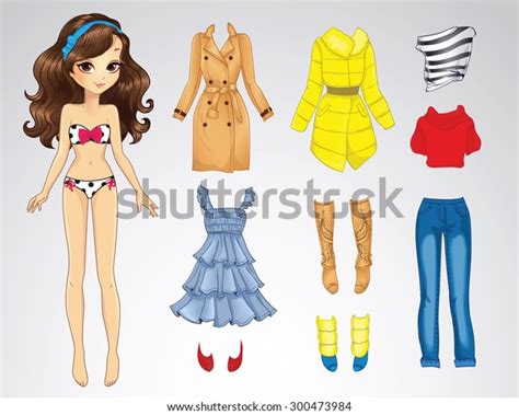 Paper Doll Young Cute Girl Clothes Stock Vector (Royalty Free ...