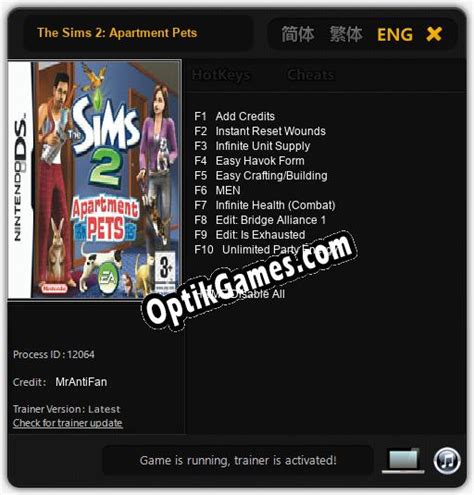 The Sims 2: Apartment Pets: Cheats, Trainer +10 MrAntiFan » Downloads from OptikGames.COM