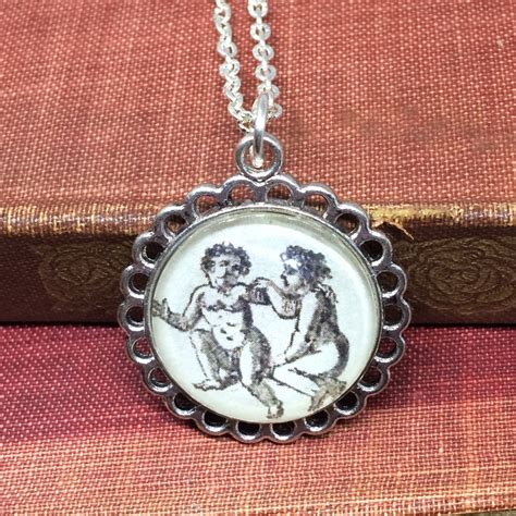 Gemini Necklace Zodiac Silver Pendant, Handmade From Vintage Book ...