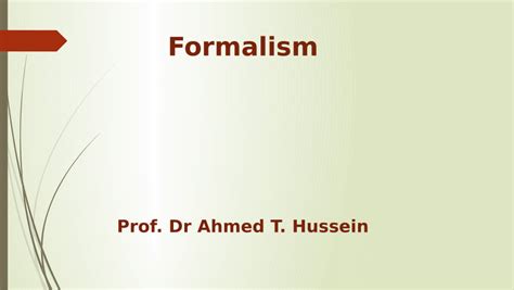 (PDF) Formalism