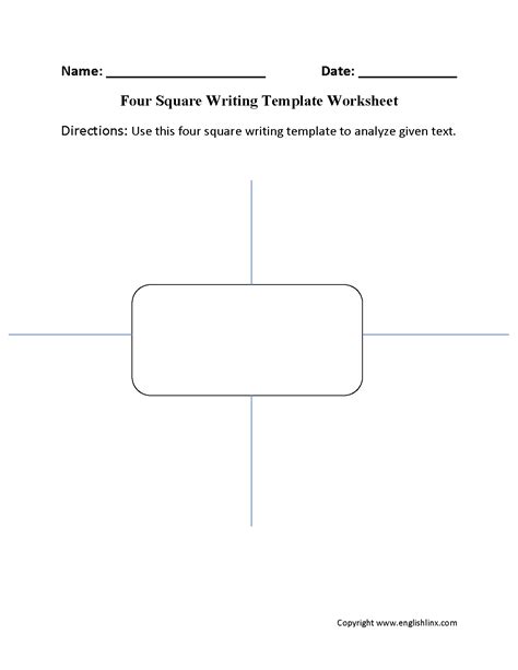 Writing Template Worksheets | Four Square Writing Template Worksheet