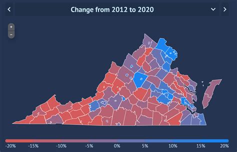 Virginia Map - How the Vote has Shifted from 2012 to 2020 (by County ...