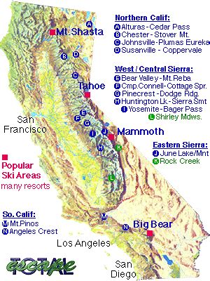 Ski Area California Map - tree