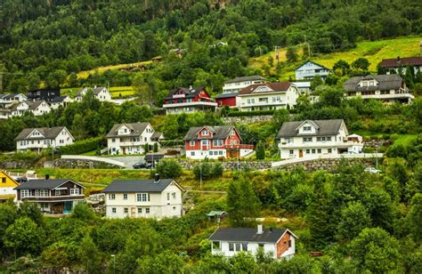 Country houses in Norway stock photo. Image of landscape - 30104632