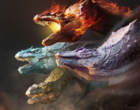 ArtStation - Elemental Hydra, Jorge Norgaard | Dragon artwork fantasy, Elemental dragons, Hydra ...