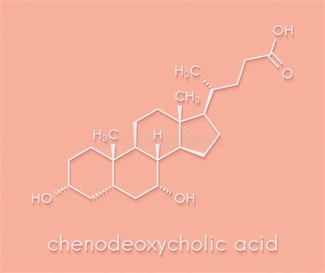 Chenodeoxycholic Acid Drug Molecule. 3D Rendering Stock Illustration ...