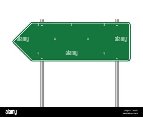 Blank green traffic road sign vector illustration Stock Vector Image ...