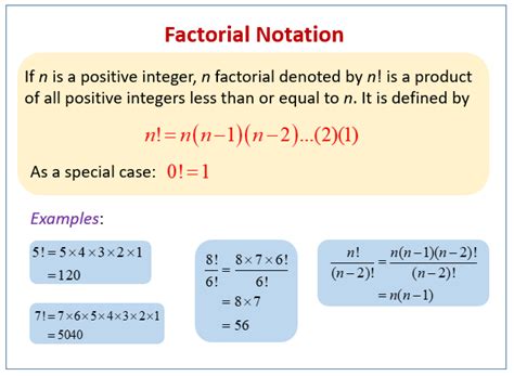 Factorial (examples, solutions, videos)