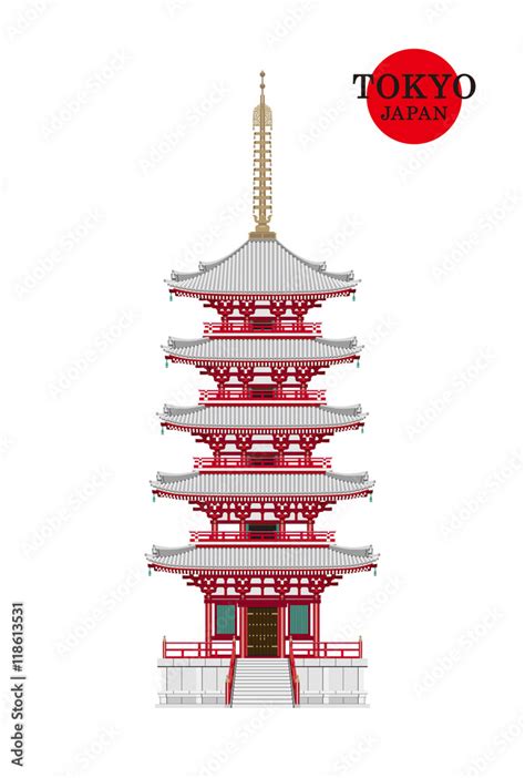 TOKYO,JAPAN,The Five-Storied Pagoda of Sensoji temple (GOJUNOTO ...