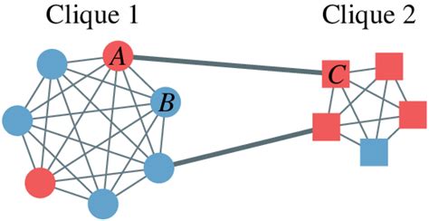 Illustrative example of a small two-clique network. In this example ...