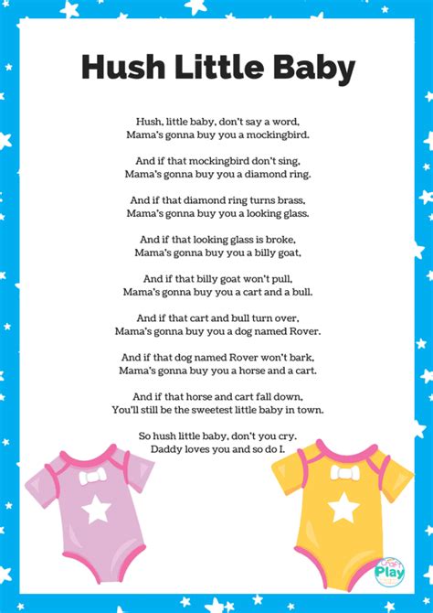 Hush Little Baby Lyrics And Activity Ideas - Craft Play Learn