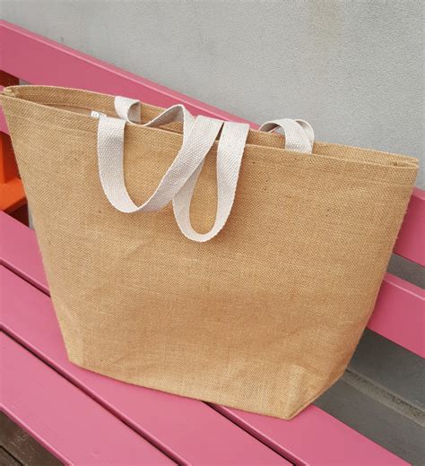 Large Tote Bag - Jute Tote Bag - Reusable Jute Shopping Bag