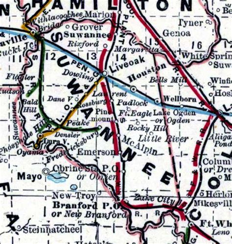 Map of Suwannee County, Florida, 1890s