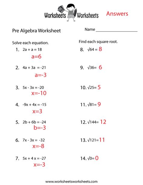 Math Worksheets With Answers – Free Printable Answer Keys | Worksheets ...