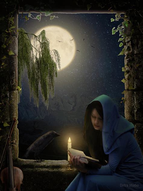 Reading in the moonlight Digital Art by Dejan Travica - Fine Art America