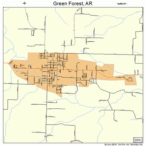 Green Forest Arkansas Street Map 0528600