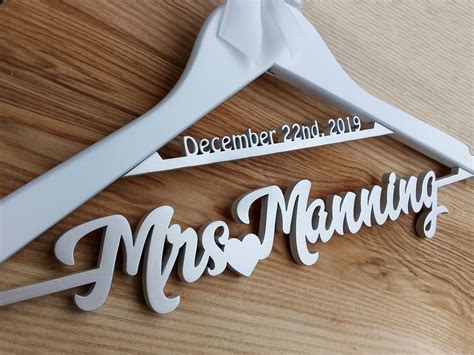 Personalized Hanger, Custom Hanger, Lazer Name Hanger, Wedding Hanger, Bride Gift, Wedding Dress ...