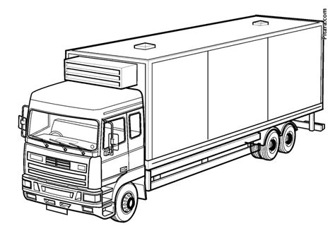 Container truck – Coloring page – Pitara Kids Network