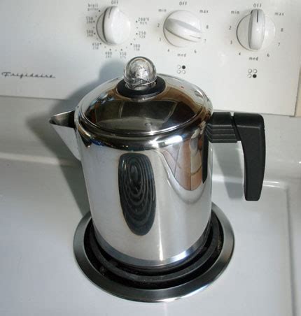 Making coffee with a stove top percolator